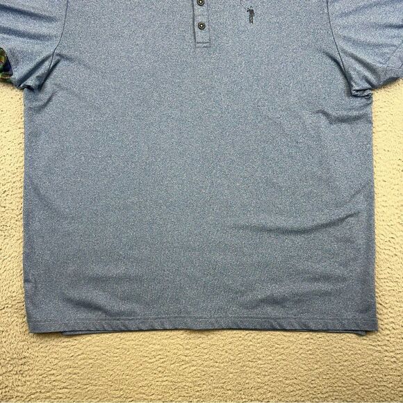 William Murray Polo Shirt Mens XXL Blue Golf Stretch Performance Contrast Plaid - Picture 3 of 16